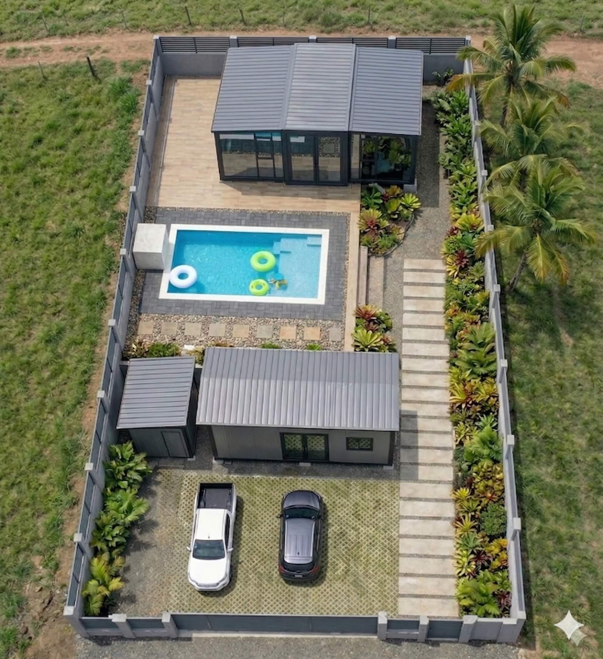 Exterior de Casa Kata y Casa Randori, casas container de alquiler en Jacó